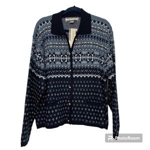 Vintage Crystal-Kobe Collared Cardigan Sweater Size XL NWT